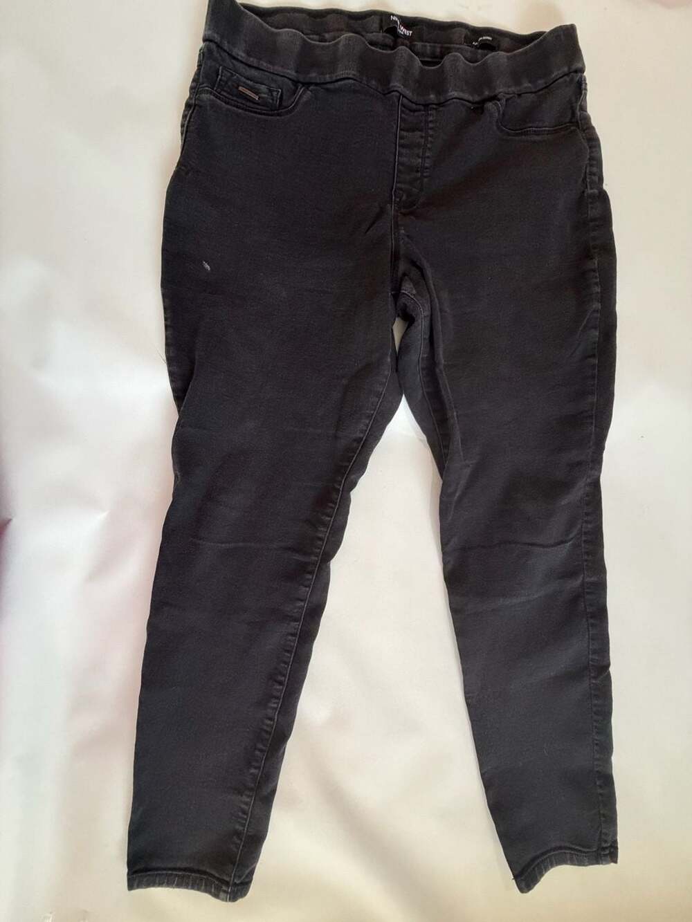 Womens Black Skinny Jeans High Waisted Elastic Waist Stretch Denim Pants